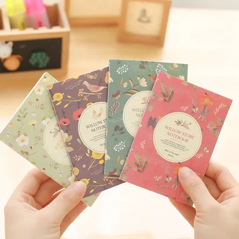 

1Pc Flower And Bird Pocket Small Notebook With Notepad Book For Kids Stationery Office School Supplies Gift Random Design