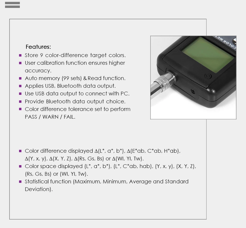 Landtek CM-200S измеритель цвета Цифровой точный лабораторный цветной imeter анализатор цвета для измерения разницы цвета между двумя цветами