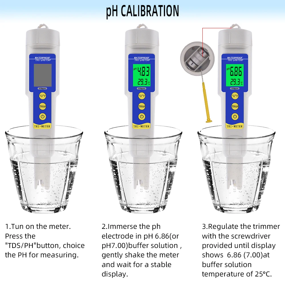 3 в 1 рН TDS измеритель качества воды чистоты кислотности тестер температуры анализатор для аквариума плавательный бассейн ацидометр монитор 30