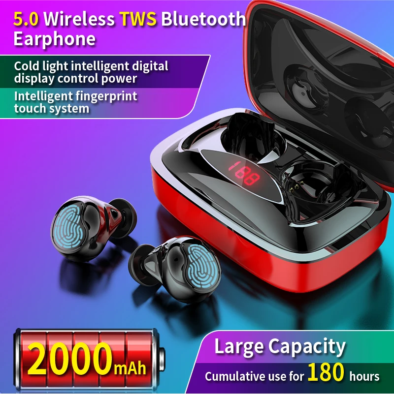 X29 наушники-вкладыши TWS Bluetooth 5 0 цифровой Дисплей Беспроводной наушники 6D стерео