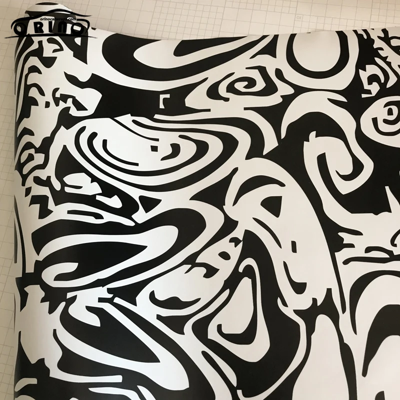 Black White Camouflage Vinyl Film Sticker-5