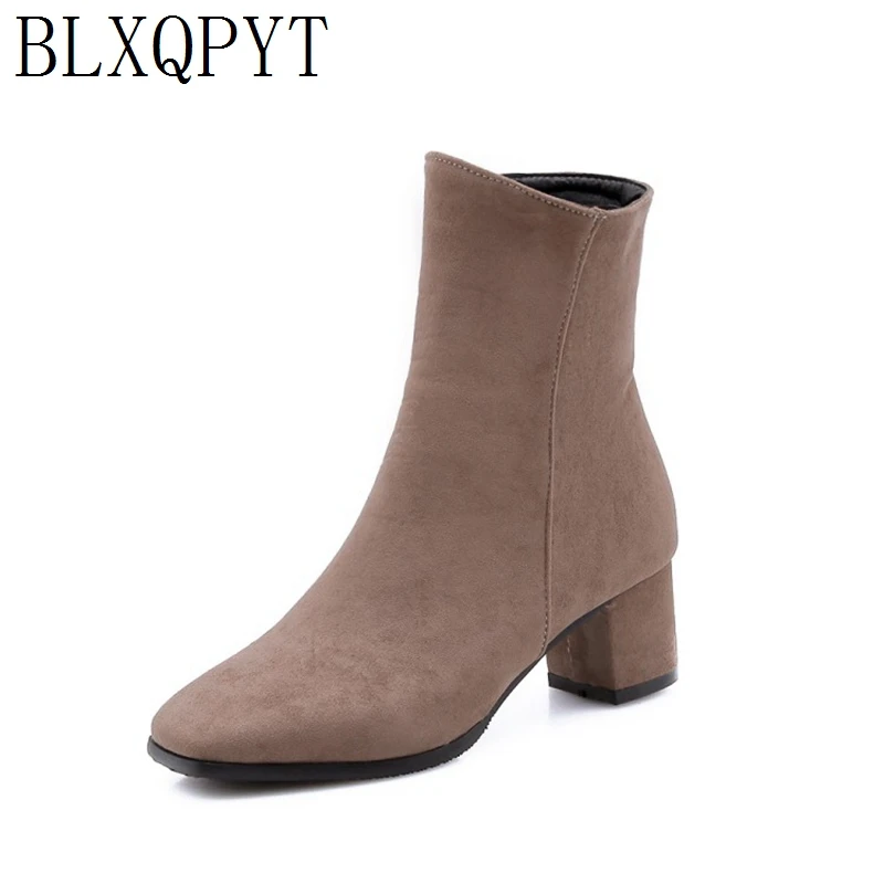 

BLXQPYT Super Big &small 28-52 Size Autumn Winter warm snow Ankle Boots Women 2019 High Heels zip wedding party Shoes woman 210