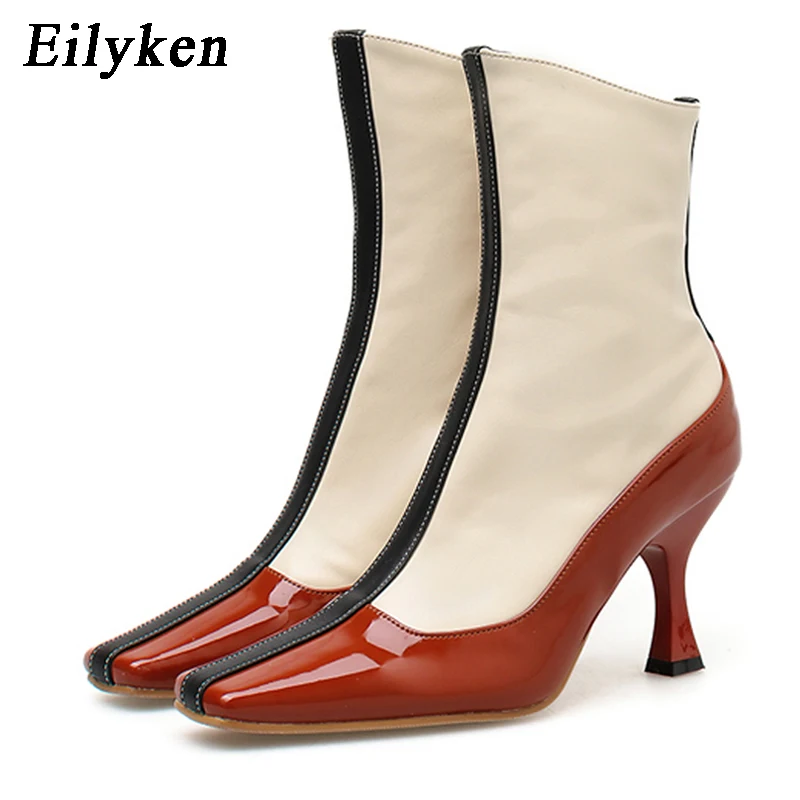 

Eilyken 2020 New Autumn Winter Women Ankle Boots Round Toe High Heels Zipper Sewing Chelsea Boots Mujer size 35-39