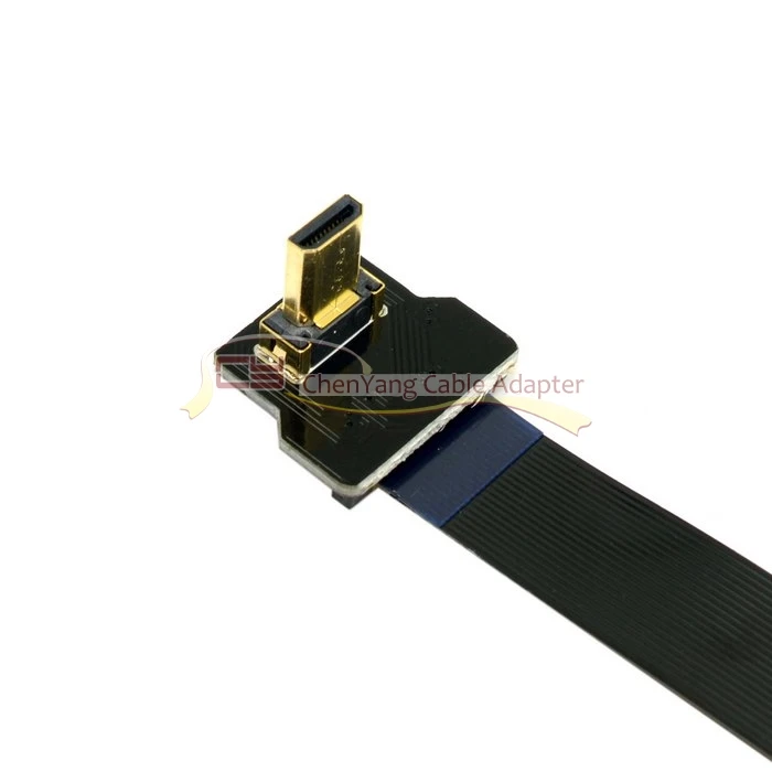 90 градусов вниз угловой FPV Micro HDMI штекер до угловой Micro HDMI FPC плоский кабель для Hero 4, GH4, BMPCC, A5000, A6000, A7R