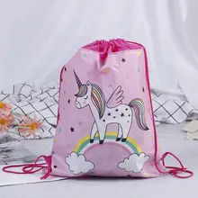 Сумка на шнурке с единорогом для девочек, дорожная посылка для хранения, школьные рюкзаки с героями мультфильмов, детские подарки на день рождения