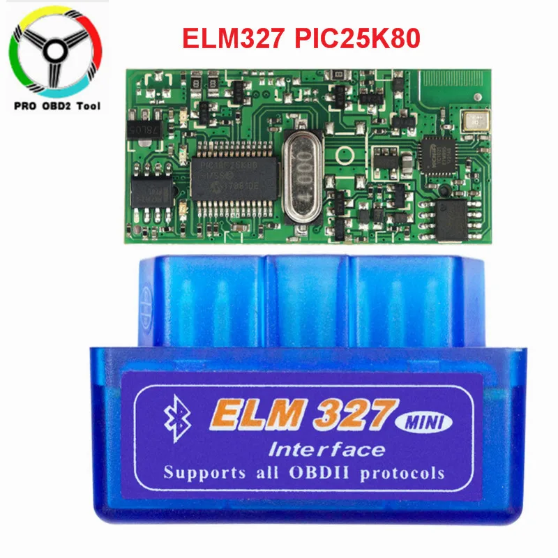 Супер Мини OBD ELM327 V1.5 Bluetooth с чипом PIC18F25K80 OBD2 сканер адаптер ELM 327 автоматический диагностический инструмент для Android/PC - Цвет: Blue ELM327 1.5