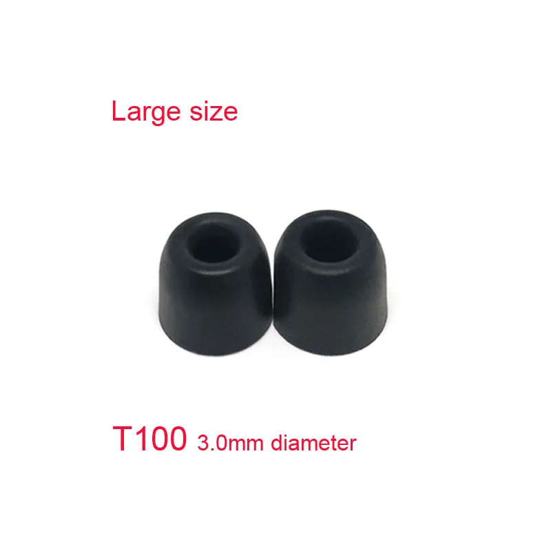 T100 L black 2pcs ANJIRUI T100 3,0 мм калибра амбушюры пены памяти ушные наконечники пена для гарнитуры губка T100(L M S) амбушюры для Shure se112 SE210 se215 - Цвет: T100 L black 2pcs