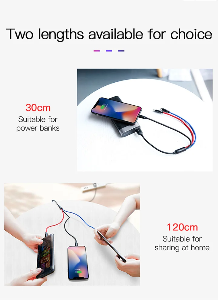 Кабель для мобильного телефона BASEUS, 3 в 1, кабель Micro USB, кабель usb type-C, кабель type-C для зарядки samsung, Xiaomi, USB, шнур для освещения