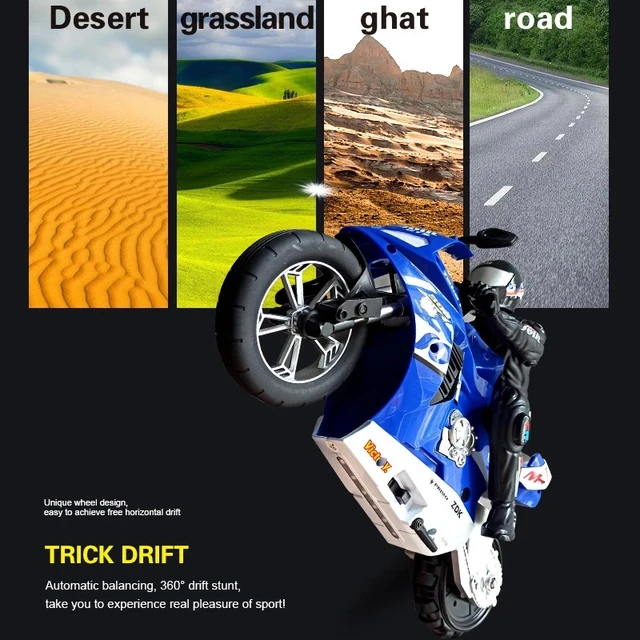 2.4G High Speed RC Stunt Motorbike 360 degree Rotation Stunt Drift Car Shockproof  Auto Balance Racing Motorbike RC  Motorcycle 5