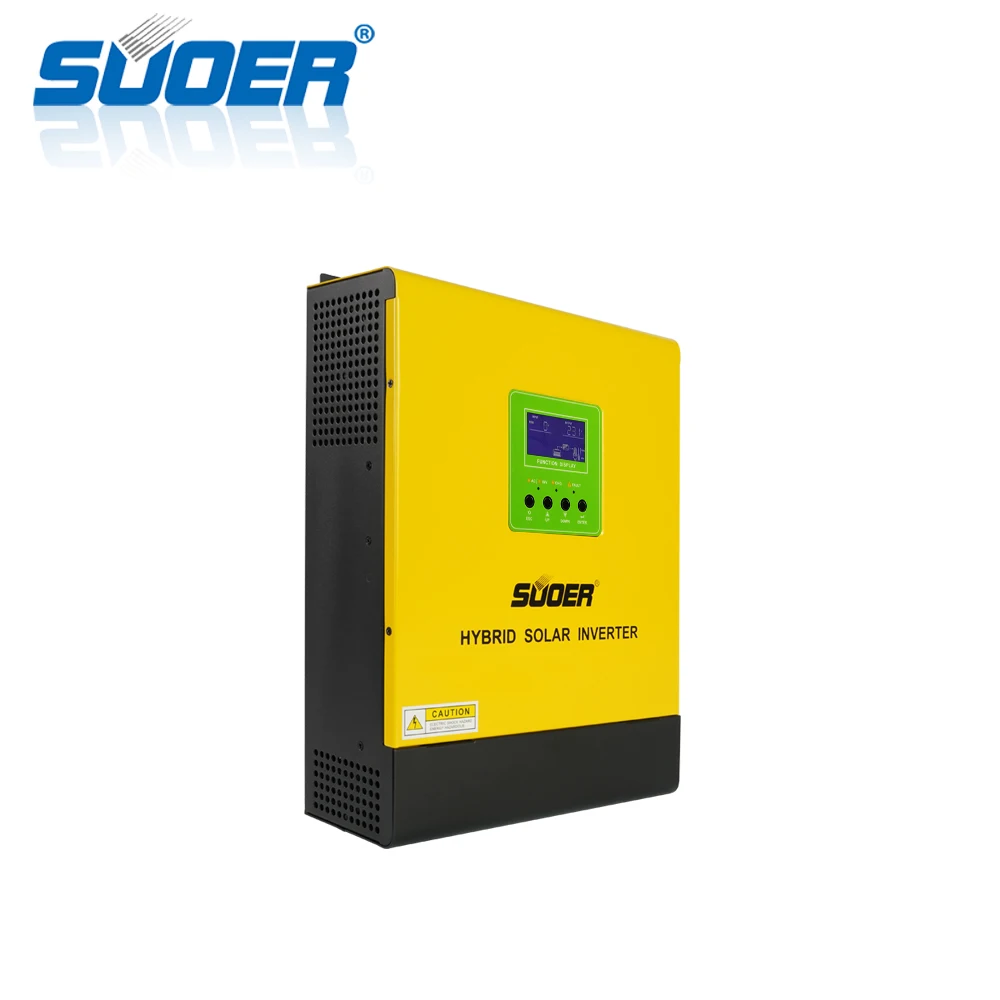Suoer【Hybrid Inverter】 24 в 230 в 3000 Вт постоянного тока в переменный ЖК-дисплей Встроенный ШИМ Солнечный контроллер заряда(PS-3K-24-Plus