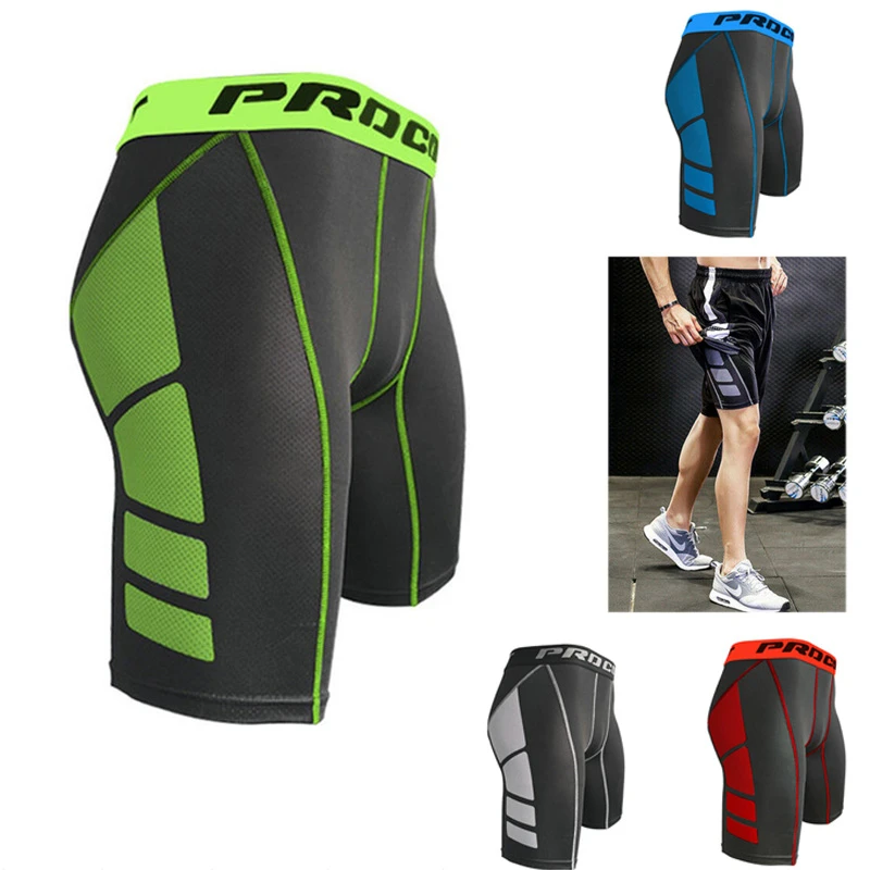 Pantalones cortos de compresión para hombre, ropa interior de compresión para gimnasio, Crossfit, correr, entrenamiento de rápido|Pantalones cortos para -