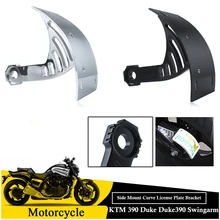 Черный держатель номерного знака изогнутый вертикальный держатель для KTM 390 Duke Duke390 маятник Боковое крепление изогнутый Кронштейн номерного знака