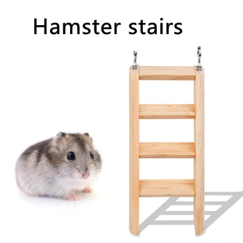 

Wooden Hamster Playstand Ferrets Toy Small Pet Stair Toy Hamster Guinea Stairs Wood Mouse Hamster Ladder Bamboo Rat Pig Toy