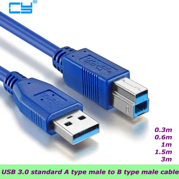

1PCS New USB 3.0 Standard A Type Male to B Type Male short cable 1m For external Hard disk 0.3m 30cm 1ft 10ft