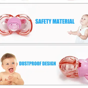 

Baby Pacifier Food Grade Silicone Lip Mouth Shape Infant Toddler Soother Nipple Teether With Automatically Closed Dust Cover Hot