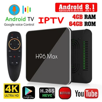 

H96 Max X2 Android 8.1 Tv Box 4GB+32G/64GB Smart Tv IPTV M3u Android Box 4G+5G Wifi USB 3.0 4K H.265 Iptv Media Player Amlogic
