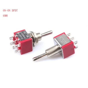 

Rocker Switch Red 6 Pin ON-ON Two Position Latching DPDT CQC UL ROHS Silver Point Toggle Switch AC 6A/125V 3A/250V