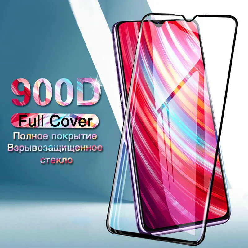 900D Full Cover Tempered Glass For Xiaomi Redmi 7 Note 8 6 5 Pro Screen Protector On The 8t 8A 7A Protective | Мобильные телефоны и