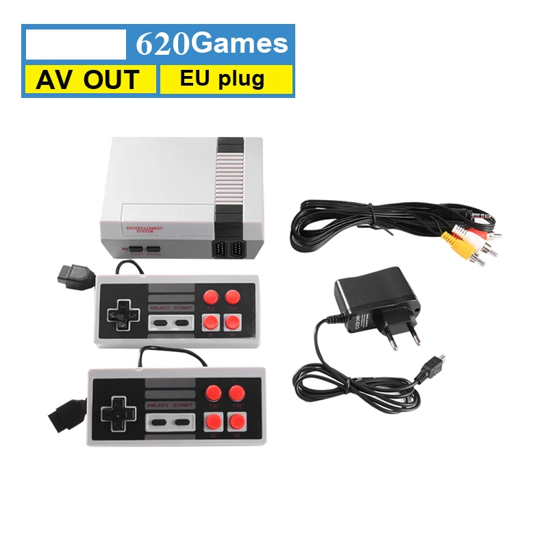 Мини 8 бит ТВ игровая консоль встроенный 500/620 игр Ретро Классический Ручной игровой плеер AV порт видео игровая консоль - Цвет: EU 620Games