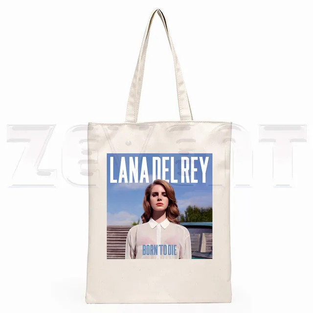 Lana Del Rey LOGO Printed Graphic Hipster Cartoon Print Shopping Bags Girls Fashion Casual Pacakge Hand Bag E