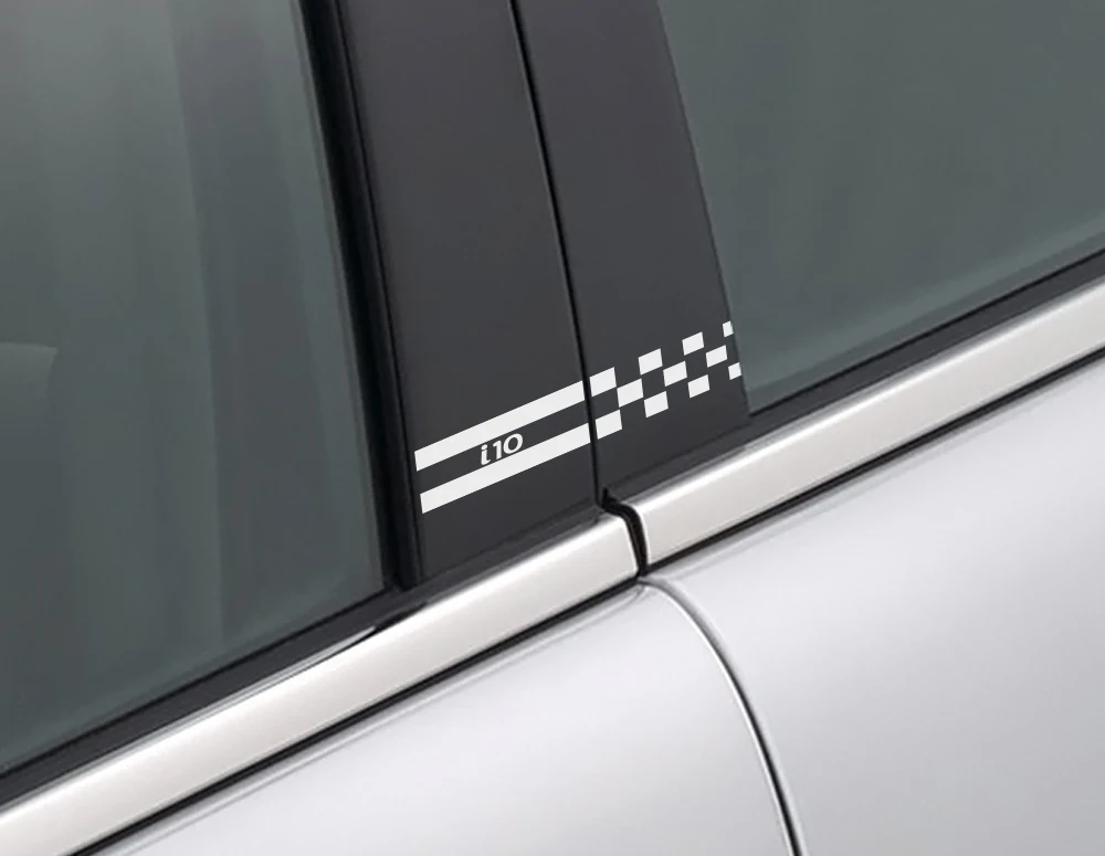 2PCS Auto Window B Pillars Trim Covers Sticker Car Column External Decorative Car Decal Stickers For Hyundai i10 Car Accessories (4)