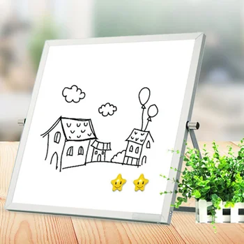 

1PC Practical Double-sided Desktop Small White Board Message Board for School
