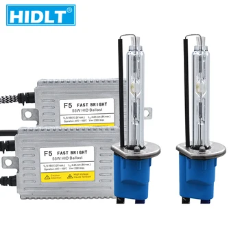 

HIDLT 1 Set AC 55W F5 DLT Ballast Car Headlight HID Kit 5500K White Super Bright H1 H3 H7 H11 9005 9006 9012 D2H Xenon HID Bulbs