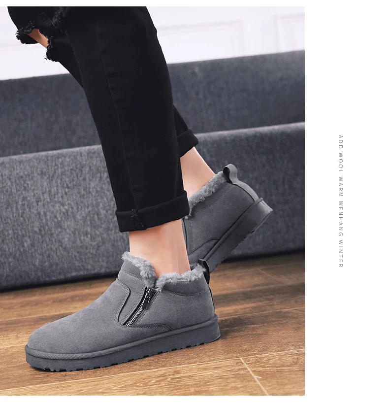 men women winter warm work boots with plush fur casual lightweight ankle boots waterproof anti-skid outdoor sneakers sports shoes couple unisex plus size shoes (15)