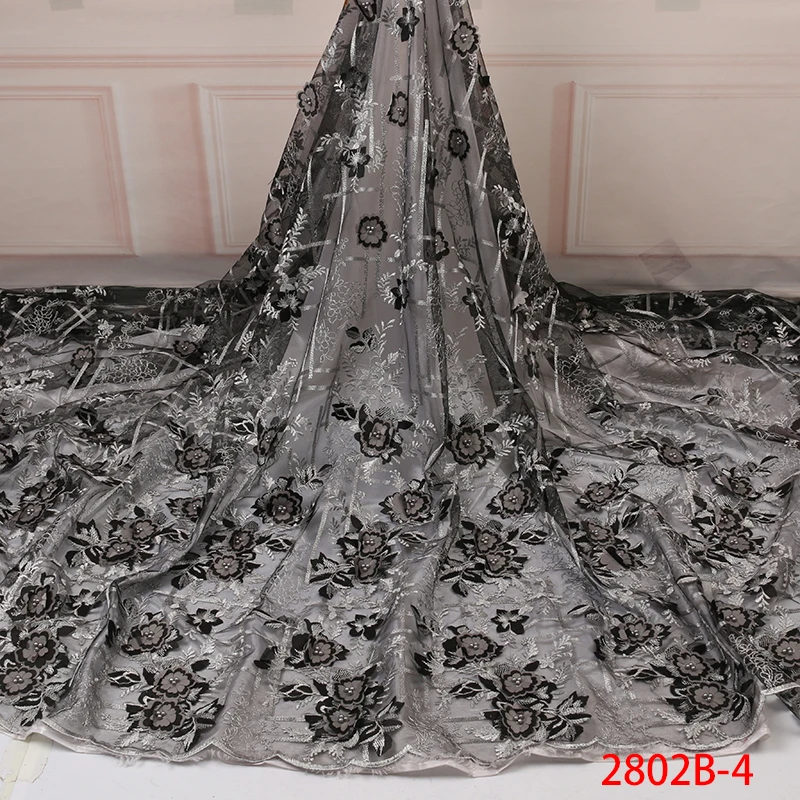 NIAI африканская французская кружевная ткань Высокое качество Кружева Тюль Чистая кружевная ткань вышивка нигерийская кружевная ткань для женщин XY2802B-1