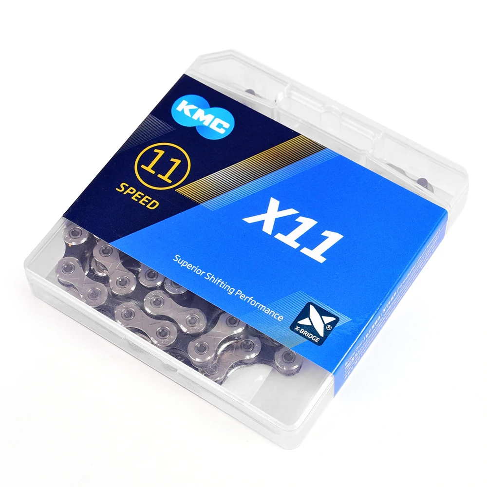 Sale KMC X11 bicycle chain 11 speed 118 links with quick link ultralight 256g MTB mountain bike chain road 11 variable boxed 0