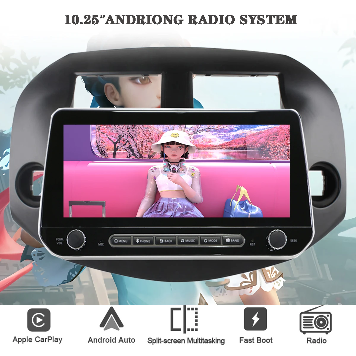 Per Toyota Rav4 Rav 4 2001 - 2015 Autoradio Multimedia Gps Navi Head Unit Android 13 8G Ram Carplay 4G Lte Cassette Dvd Dab