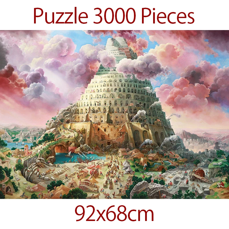 

Jigsaw Puzzle 92x68 cm Puzzle 3000 Pieces For Adult Challeng Puzzle children toys Gift Tower of Babel educational puzzle game