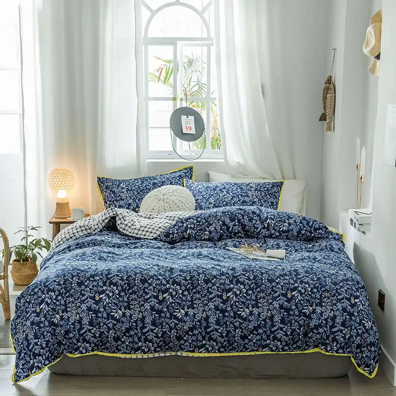 Комплект постельных принадлежностей, постельное белье с рисунком «гусиная лапка», геометрический плоский лист, двойное одеяло, не одеяло, домашний текстиль, пододеяльник для взрослых - Color: 13
