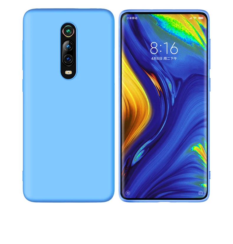 Чехол для XiaoMi RedMi K20 K 20 7 Note 7 Pro 7A Mi 9T Mi9T Pro Mi 9 SE A3 Модный чехол Мягкий противоударный чехол из жидкого силикона и ТПУ - Цвет: SBlue