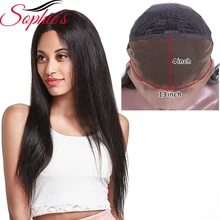 Sophie's прямые 13*4 кружевные передние человеческие волосы парики для черных женщин бразильские не-Реми волосы предварительно выщипанные кружевные парики с детскими волосами