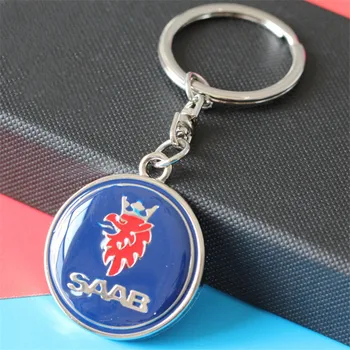 

3D Metal Car Logo Keychain Keyring Key Chain Auto Key Ring Holder For SAAB Aero X 9-3 9-5 9-7X SCANIA Chaveiro car Styling