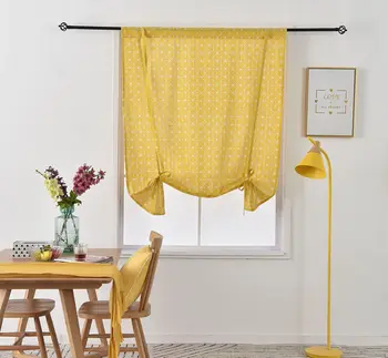 

Yaapeet Europe Bright Luster Blackout Curtains Cotton Linen Geometric Pattern Window Tier High Quality Living Room Curtain