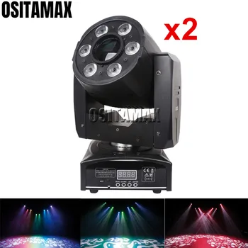 

2PCS LED Wash 30w Spot Moving Head Stage Light RGBW 4IN1 4X8W Gobo Light Focus Internal Program Mini Moving Heads