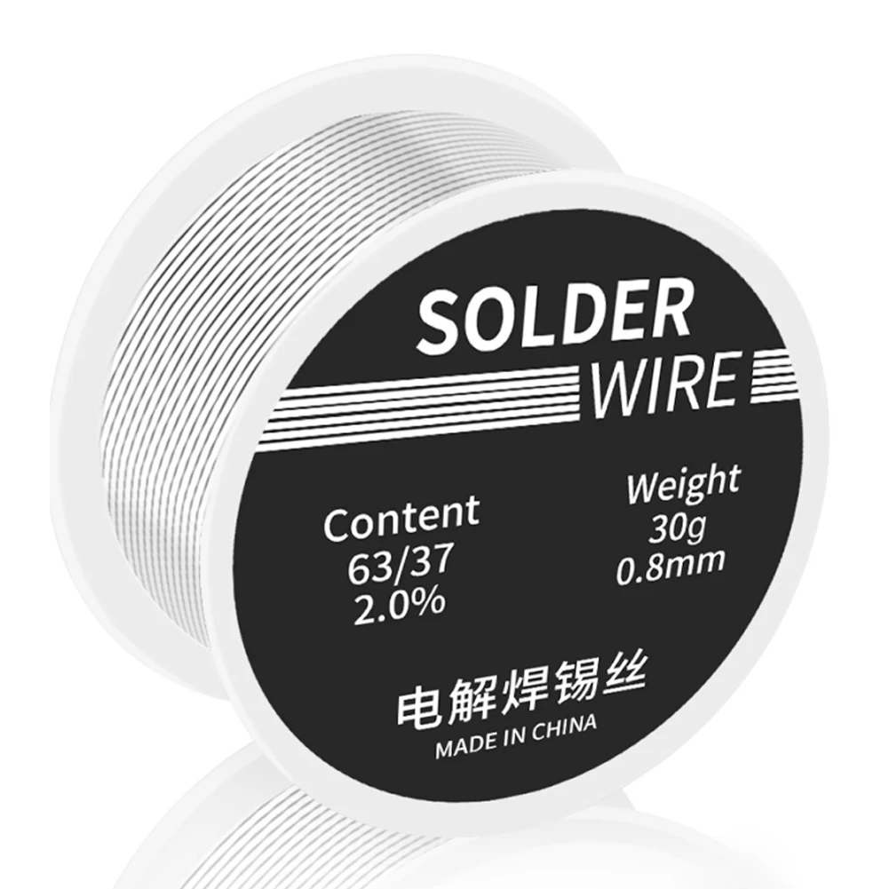 simple welding rods 30g Welding Solder Wire High Purity Low Fusion Spot 0.8mm Rosin Core Soldering Wire Roll No-clean FLUX 2.0% Tin BGA Welding Tool welding cable for sale