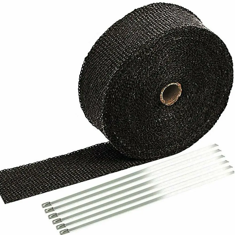 Car Styling Car Detector 15M Exhaust Head Wrap Offroad Auto 4X4 4Wd High Temperature Resistant Tape With Zip Ties Motorcycle
