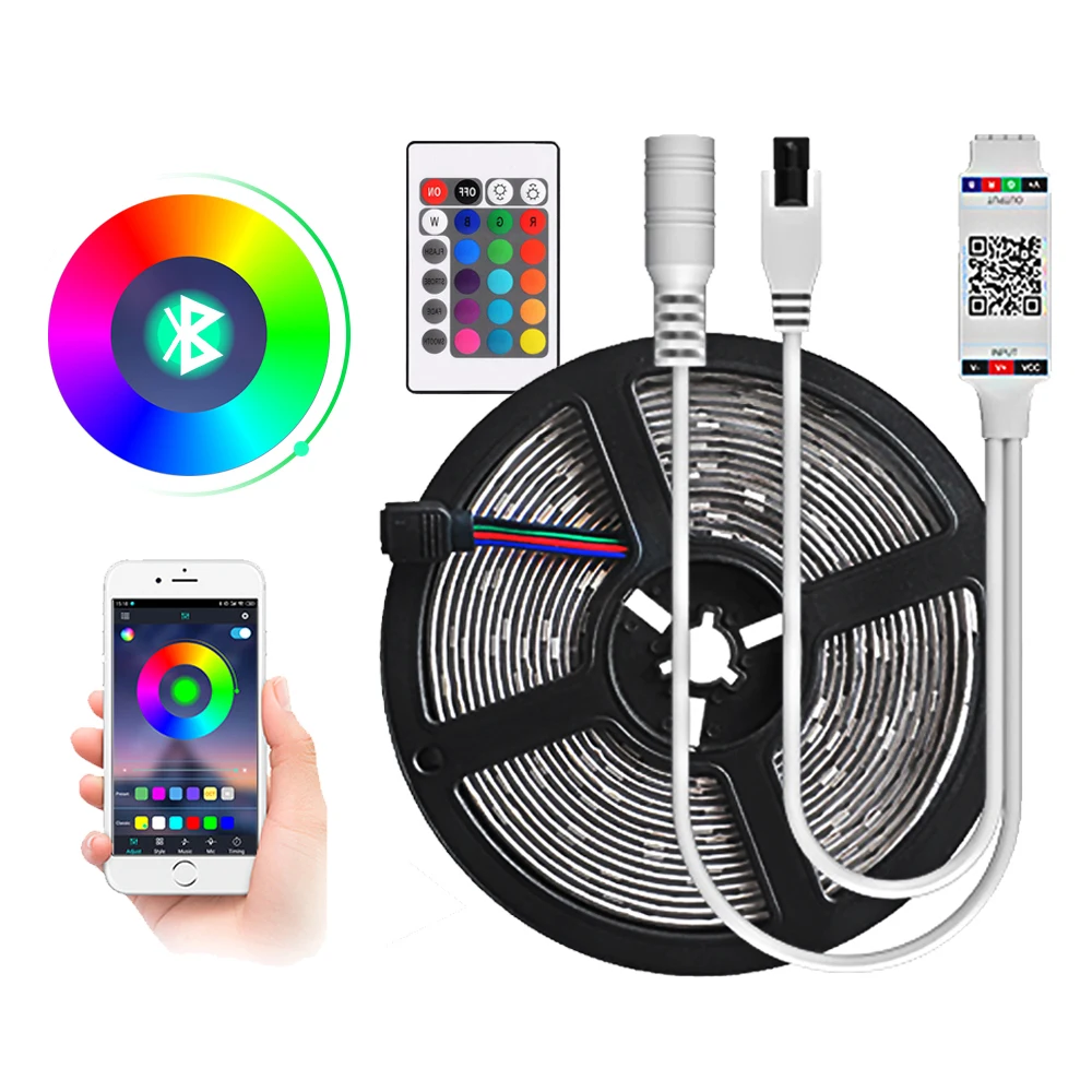 5 м/10 м/15м/20 м светодиодная лента 12 В SMD rgb 2835 Bluetooth управления неоновая пульт