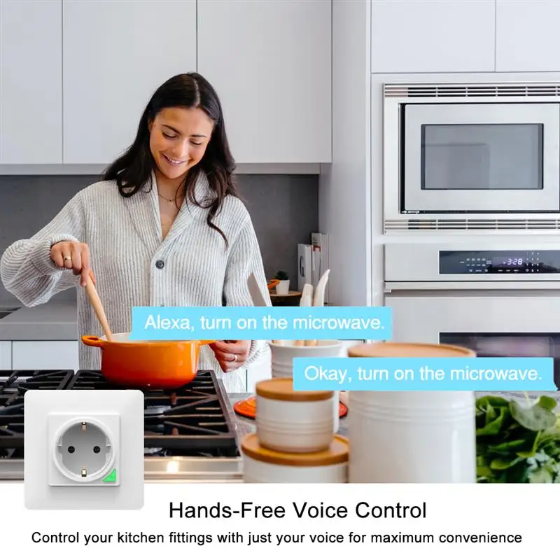 Настенная розетка Smart EU Wi-Fi настенная панель питания Функция обмена кнопками работа с Amazon alexa и Google assistant