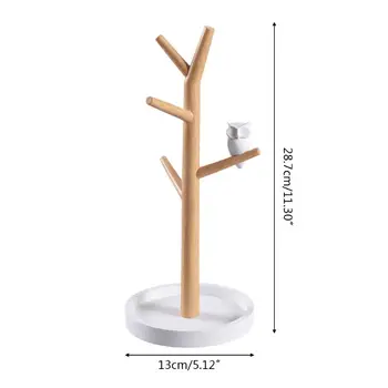 

Resin Owl Tree Stand Jewelry Display Rack Necklace Earring Storage Show Holder N58F