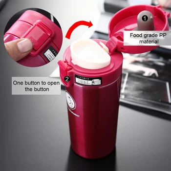 

380ML Thermos Cup Stainless Steel Thermo Mug For Tea Insulated Thermos Coffee Cup Termal Mug Auto Car Thermo Cups Vacuum Flask
