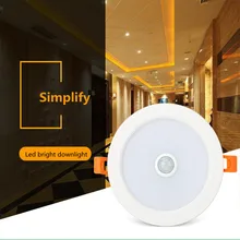  PIR Motion Sensor LED Downlight 220V Voive Control LED Recessed Ceiling Light 3W 5W 9W 18W Radar Induction Round Spotlight Decor 