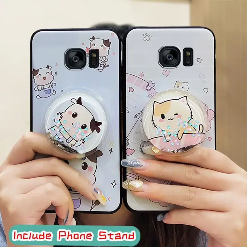 Anti-dust Silicone Phone Case For Samsung Galaxy S6 Edge Plus/G9280/Note5 foothold Cute | Мобильные телефоны и аксессуары