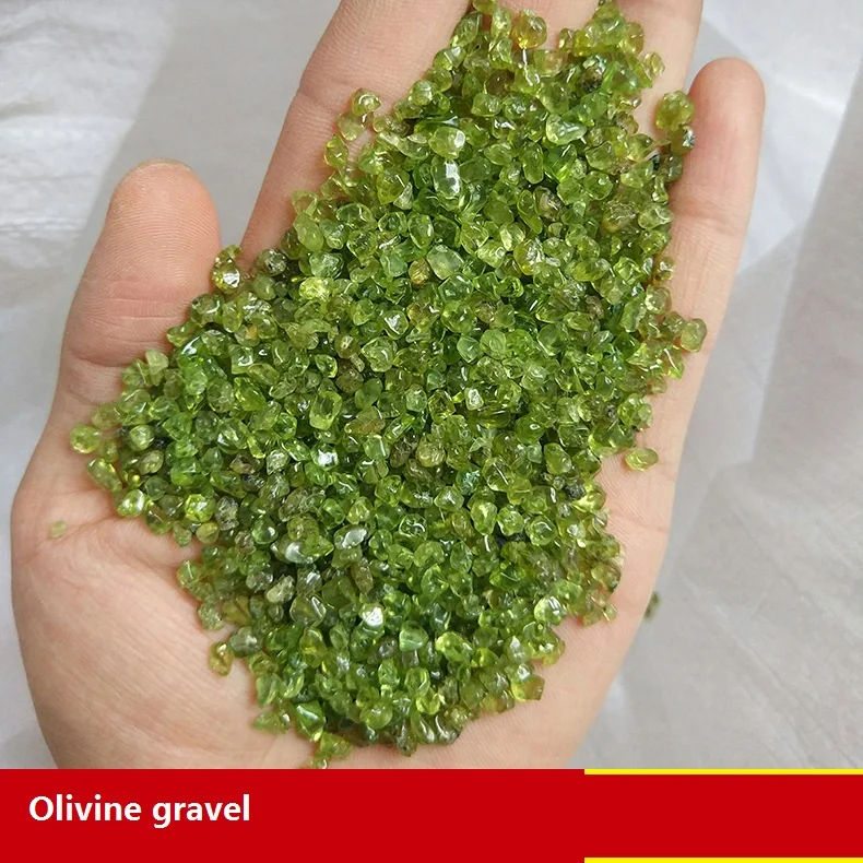 about 3-5mm Natural olivine gravel green small stone olivine raw stone decoration material
