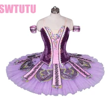 Фиолетовая классическая балетная пачка с бархатом; балетная юбка-пачка; профессиональная балетная пачка BT9033