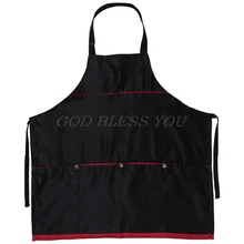 4 кармана Профессиональный Салон Парикмахерская мантия для стрижки волос накидка Парикмахерская фартук унисекс черный