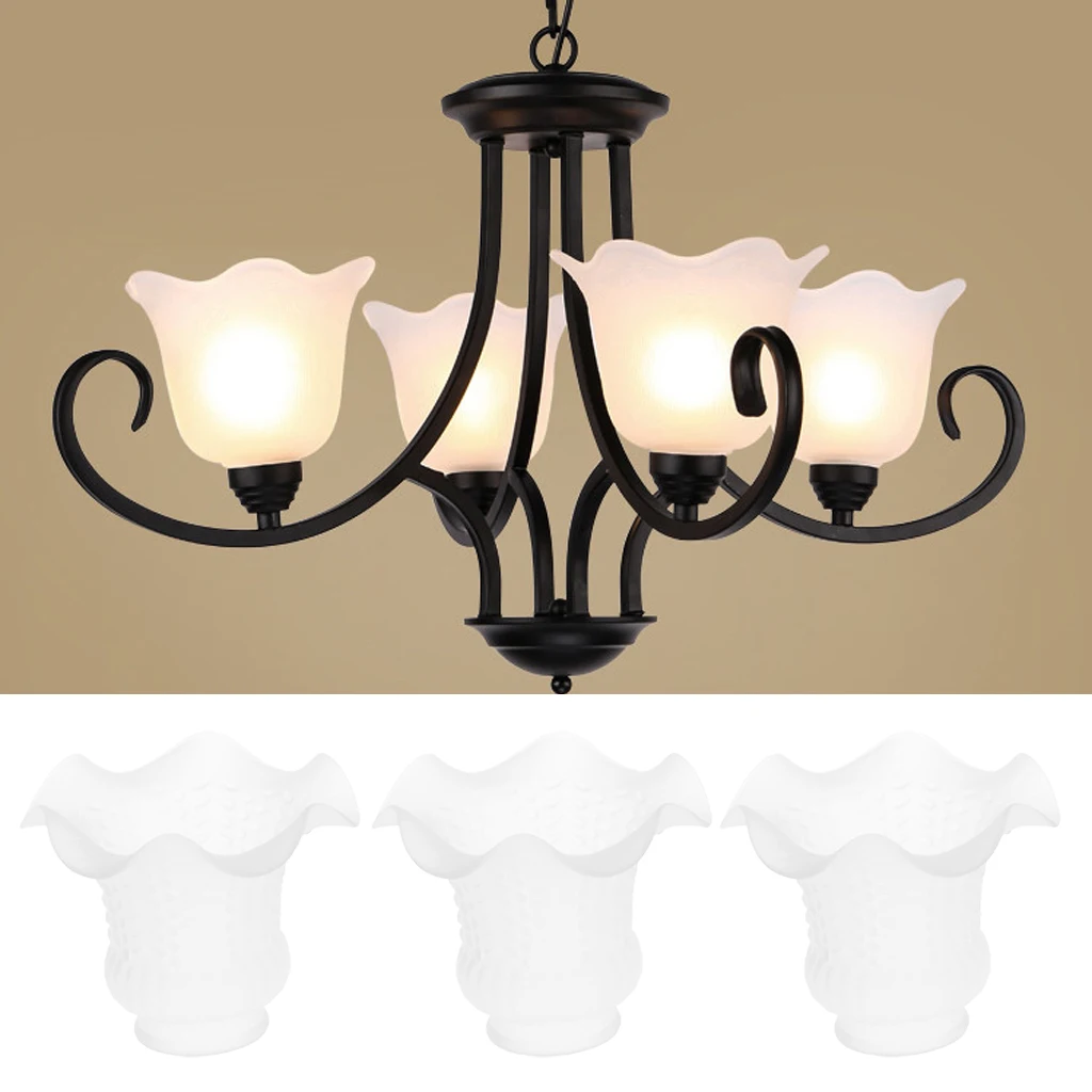 3pcs Glass Shades for Wall Sconce Lights and Ceiling Fan Lights Chandelier